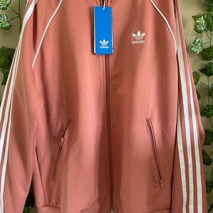 Rose colored Adidas zip up jacket NWT